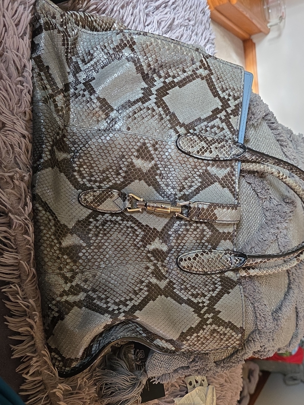 Authentic Gucci Tote Genuine Python Used Very Few Times